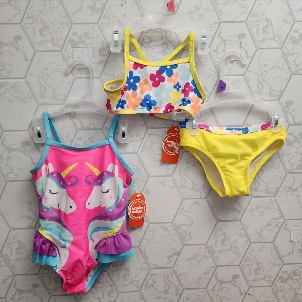 Lot of two (2) Baby Girls Summer Swimsuits, Size 2T, New